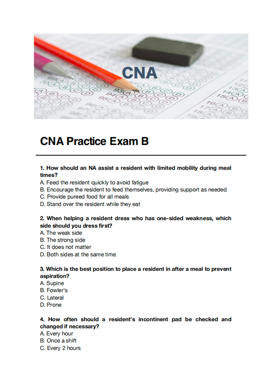CNA Practice Exam - My Store